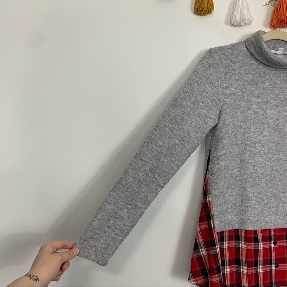 THML Cozy Layered Look Wallis Plaid Sweater Size Medium - Picture 5 of 11